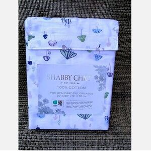 Shabby Chic Mushrooms Botanical Forest 100% Cotton STANDARD Pillowcase Set 2pc